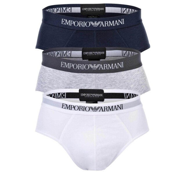 EMPORIO ARMANI Herren Slips, 3er Pack - Briefs, Unterwäsche, Pure Cotton Jersey