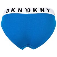 DKNY Damen Slip - Brief, Cotton Modal Stretch, Logobund, einfarbig Blau M