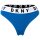 DKNY Damen String - Tanga, Cotton Modal Stretch, Logobund, einfarbig Blau XL