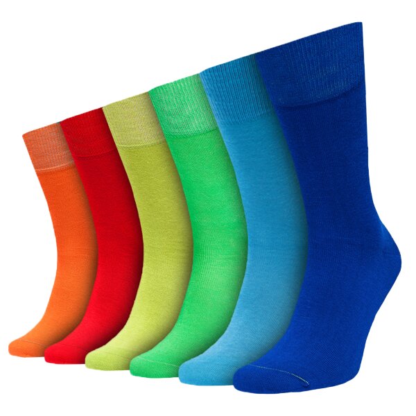 Von Jungfeld 6er Pack Herren Socken, Geschenkbox, gemischte Farben Regenbogen 39-42