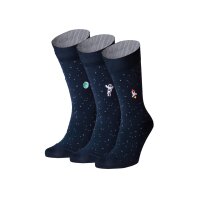 Von Jungfeld 3er Pack Herren Socken - Motivsocken, Geschenkbox, gemischte Farben Orbit 39-42