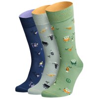 Von Jungfeld 3er Pack Herren Socken - Motivsocken, Geschenkbox, gemischte Farben