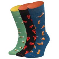 Von Jungfeld 3er Pack Herren Socken - Motivsocken, Geschenkbox, gemischte Farben