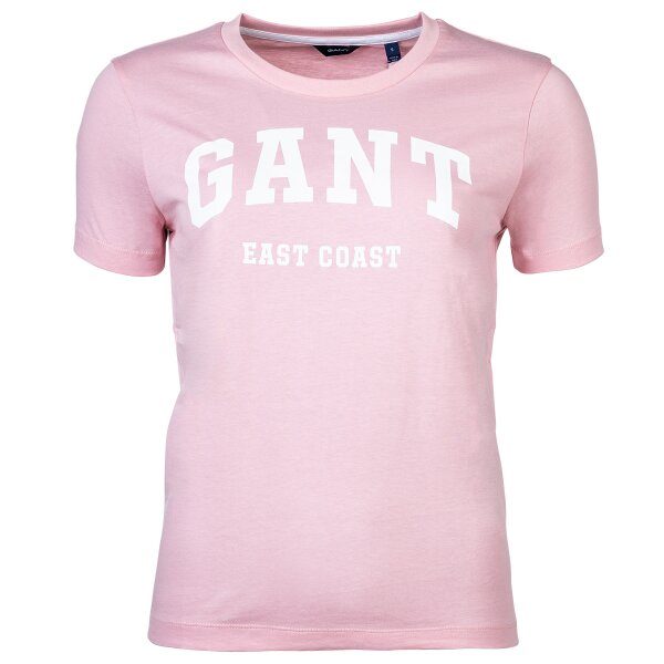 GANT Damen T-Shirt - MD. Gant T-Shirt, Baumwolle, Logo, einfarbig Rosa S
