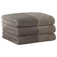 CAWÖ Gästetuch, 3er Pack - Luxury Home, C Two-Tone, Walkfrottier Graphit 30x50cm