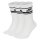NIKE Unisex 3er Pack Sportsocken - Everyday Essential Stripe, einfarbig Weiß/Schwarz 34-38