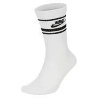 NIKE Unisex 3-Pack Sports Socks - Everyday Essential Stripe, uni White/Black 42-46 (UK 8-11)