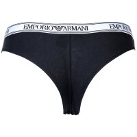EMPORIO ARMANI Women Brazilian Briefs 2-Pack - Slips, Stretch Cotton, plain Black M (Medium)