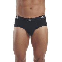 adidas Herren Slip, 3er Pack - Briefs, Active Flex Cotton, Logo, einfarbig Schwarz S