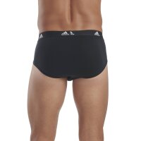 adidas Herren Slip, 3er Pack - Briefs, Active Flex Cotton, Logo, einfarbig Schwarz S