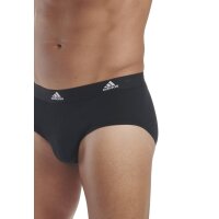 adidas mens briefs, 3-pack - Briefs, Active Flex Cotton, Logo, plain Black S (Small)
