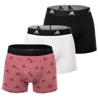 adidas Herren Boxershorts, 3er Pack - Trunks, Active Flex Cotton, Logo, einfarbig