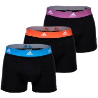 adidas Herren Boxershorts, 3er Pack - Trunks, Active Flex Cotton, Logo, einfarbig