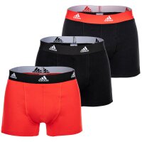 adidas Herren Boxershorts, 3er Pack - Trunks, Active Flex Cotton, Logo, einfarbig