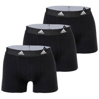 adidas Herren Boxershorts, 3er Pack - Trunks, Active Flex Cotton, Logo, einfarbig Schwarz M