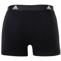 adidas Herren Boxershorts, 3er Pack - Trunks, Active Flex Cotton, Logo, einfarbig Schwarz M