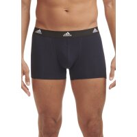 adidas Herren Boxershorts, 3er Pack - Trunks, Active Flex Cotton, Logo, einfarbig Schwarz M
