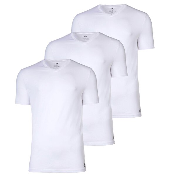 adidas Herren T-Shirt, 3er Pack - Active Core Cotton, V-Ausschnitt, uni Weiß S