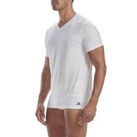 adidas Herren T-Shirt, 3er Pack - Active Core Cotton, V-Ausschnitt, uni Weiß S