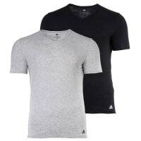 adidas Herren T-Shirt, 2er Pack - Active Flex Cotton, V-Ausschnitt, uni