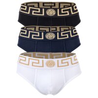 VERSACE Herren Slip, 3er Pack - TOPEKA, Baumwolle, einfarbig