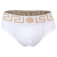 VERSACE Herren Slip, 3er Pack - TOPEKA, Baumwolle, einfarbig Weiß M