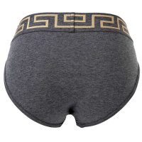 VERSACE Herren Slip, 3er Pack - TOPEKA, Baumwolle, einfarbig Schwarz/Grau/Weiß XL