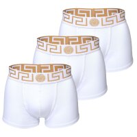 VERSACE Herren Trunks, 3er Pack - TOPEKA, Baumwolle, einfarbig Weiß 2XL