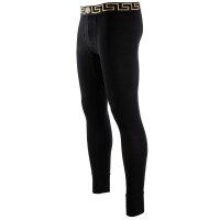 VERSACE Herren Lange Unterhose - TOPEKA, Stretch Cotton, Logobund, einfarbig Schwarz L