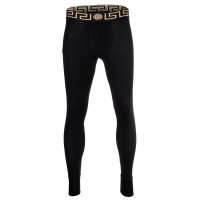 VERSACE Mens long Johns - TOPEKA, Stretch Cotton, Logo Waistband, solid color Black L (Large)