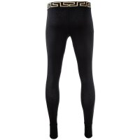 VERSACE Mens long Johns - TOPEKA, Stretch Cotton, Logo Waistband, solid color Black L (Large)