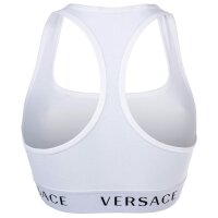 VERSACE Womens Bustier - Underwear, Bralette Bra, Cotton, Logo Waistband, Solid Color White L (Large)