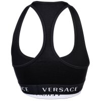 VERSACE Womens Bustier - Underwear, Bralette Bra, Cotton, Logo Waistband, Solid Color Black XL (X-Large)
