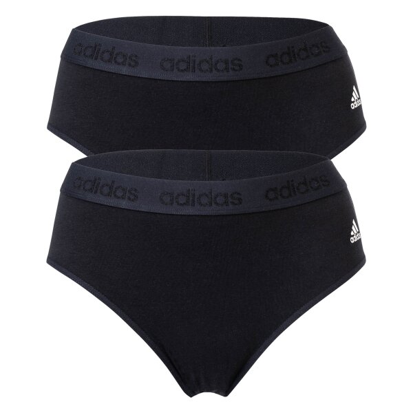 adidas Damen Slip, 2er Pack - Bikini Slip, Smart Cotton Solid, Logo, uni