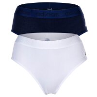 adidas Damen Slip, 2er Pack - Bikini Slip, Smart Cotton Solid, Logo, uni