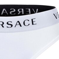 VERSACE Damen Slip - Unterwäsche, Unterhose, Baumwolle, Logobund, einfarbig Weiß M