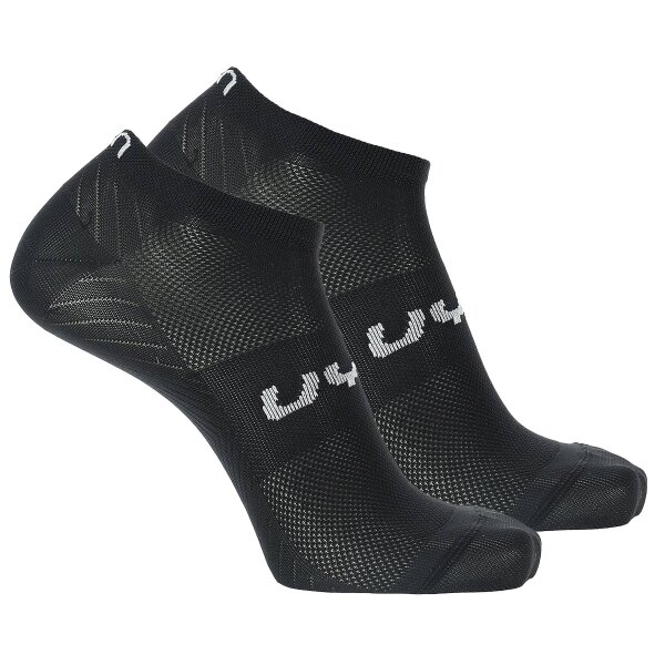 UYN Unisex Sneaker Socks, 2-Pack - Essentials Sneaker Socks, Logo, solid color Black 42-44