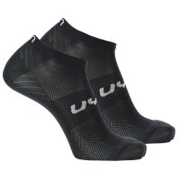 UYN Unisex Sneaker Socken, 2er Pack - Essentials Sneaker Socken, Logo, einfarbig Schwarz 42-44
