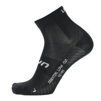 UYN Unisex Quarter Socks, 2-Pack - Essential Low Cut Socks, Logo, solid color. Black 35-38 (2.5-5 UK)