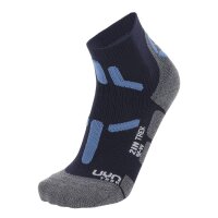 UYN Herren Trekking Quarter Socken - 2IN Low Cut Socks, Socken, Polyamid, Logo Blau/Grau 39-41