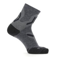 UYN Herren Trekking Socken - 2IN Merino Socks, Wandersocken, Merino, Logo Schwarz/Grau 39-41