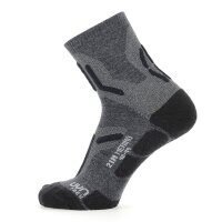 UYN Mens Trekking Socks - 2IN Merino Socks, Hiking Socks, Merino, Logo Black/Grey 39-41