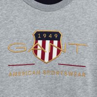GANT Mens Sweatshirt - Archive Shield C-Neck, Sweater, Round neck, Cotton mix Grey M (Medium)