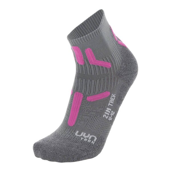 UYN Damen Trekking Quarter Socken - 2IN Low Cut Socks, Wandersocken, Polyamid, Logo
