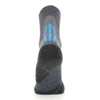 UYN Womens Trekking Socks - 2IN Merino Socks, Hiking Socks, Merino, Logo Gray / turquoise 39-40