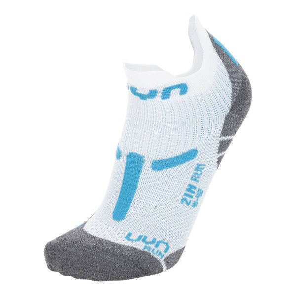 UYN Damen Running Sneaker Socken - 2IN Socks, Socken, Polyamide, Logo, kurz Weiß/Grau/Türkis 39-40