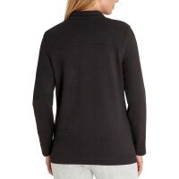 hajo Damen Homewear Jacke - Freizeit, Klima-Komfort, Stretch Cotton-Mix, uni Schwarz 2XL