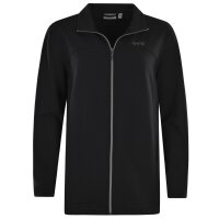 hajo Ladies Homewear Jacket - Leisure, Klima-Komfort, stretch cotton mix, plain Black 2XL (XX-Large)