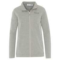hajo Damen Homewear Jacke - Freizeit, Klima-Komfort, Stretch Cotton-Mix, uni Grau 2XL
