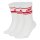 NIKE Unisex 3-Pack Sports Socks - Everyday Essential Stripe, uni White/Red 38-42 (UK 5-8)